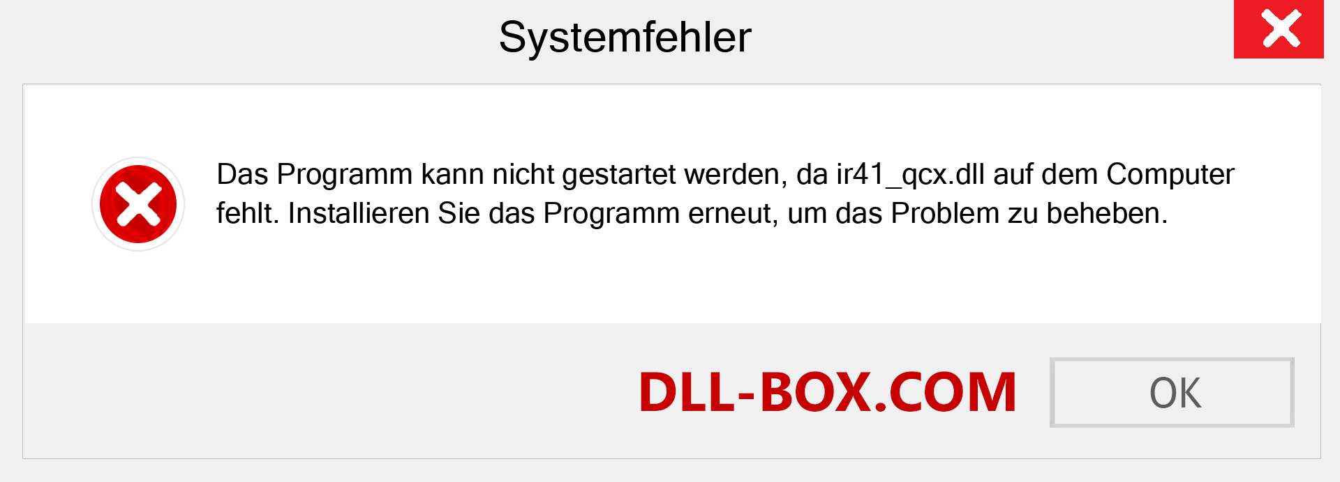 ir41_qcx.dll-Datei fehlt?. Download für Windows 7, 8, 10 - Fix ir41_qcx dll Missing Error unter Windows, Fotos, Bildern