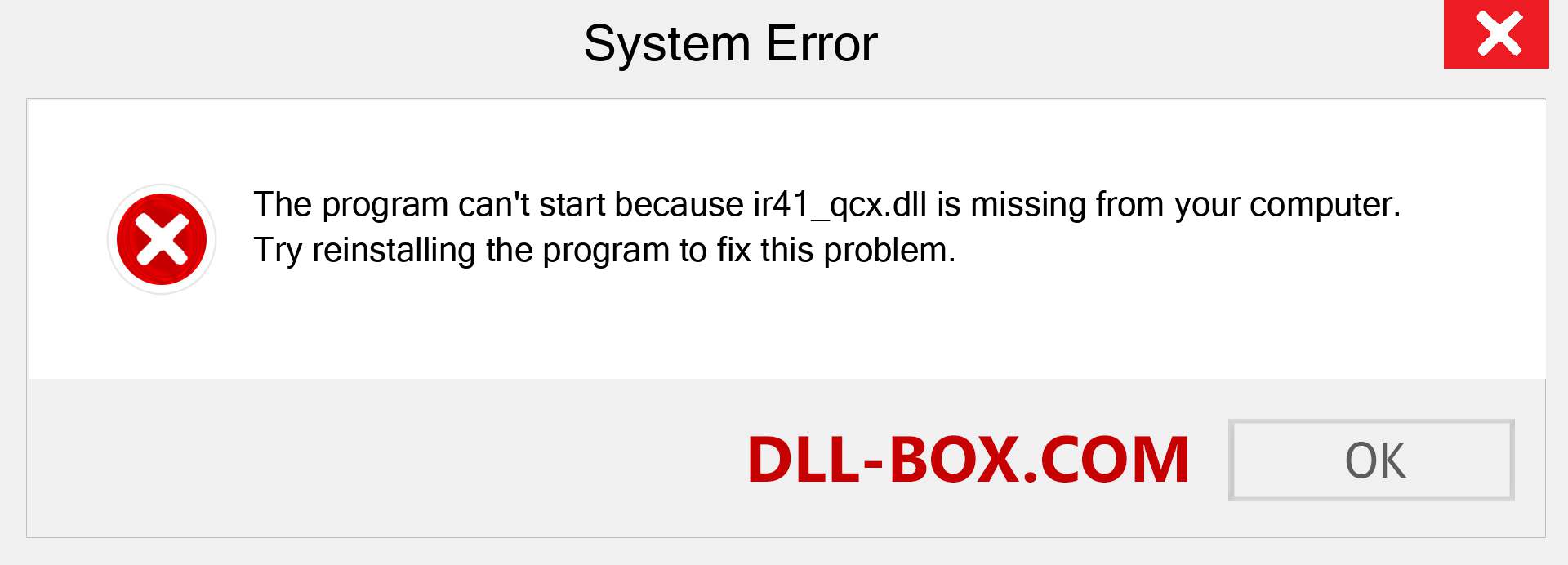  ir41_qcx.dll file is missing?. Download for Windows 7, 8, 10 - Fix  ir41_qcx dll Missing Error on Windows, photos, images