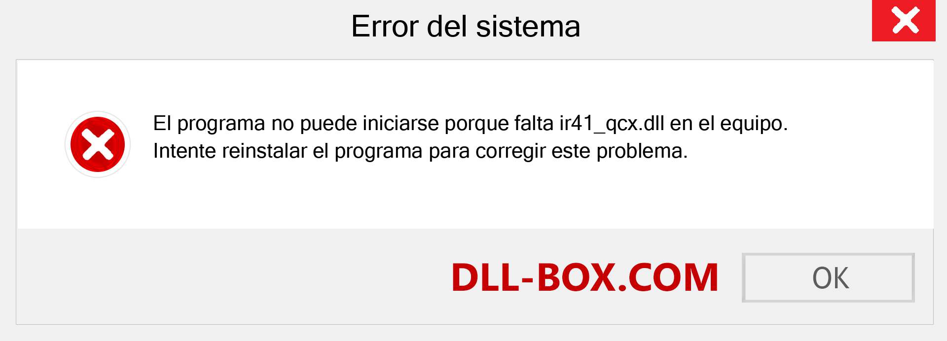 ¿Falta el archivo ir41_qcx.dll ?. Descargar para Windows 7, 8, 10 - Corregir ir41_qcx dll Missing Error en Windows, fotos, imágenes