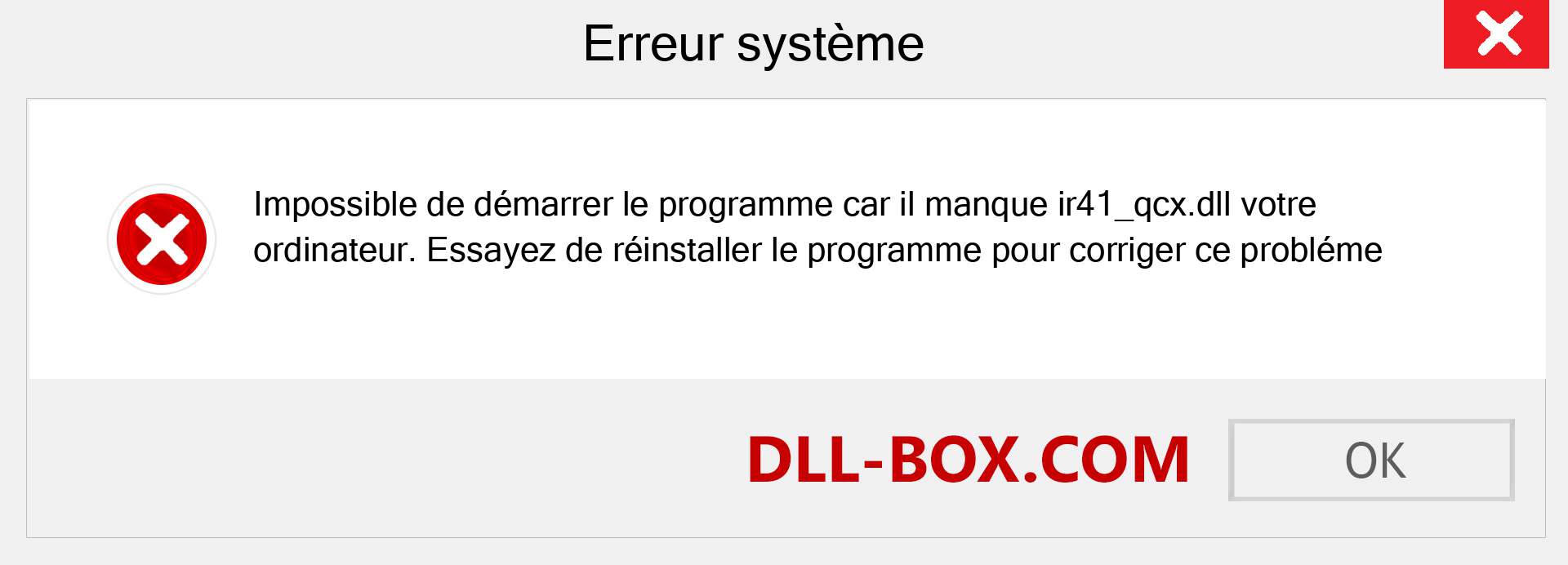 Le fichier ir41_qcx.dll est manquant ?. Télécharger pour Windows 7, 8, 10 - Correction de l'erreur manquante ir41_qcx dll sur Windows, photos, images