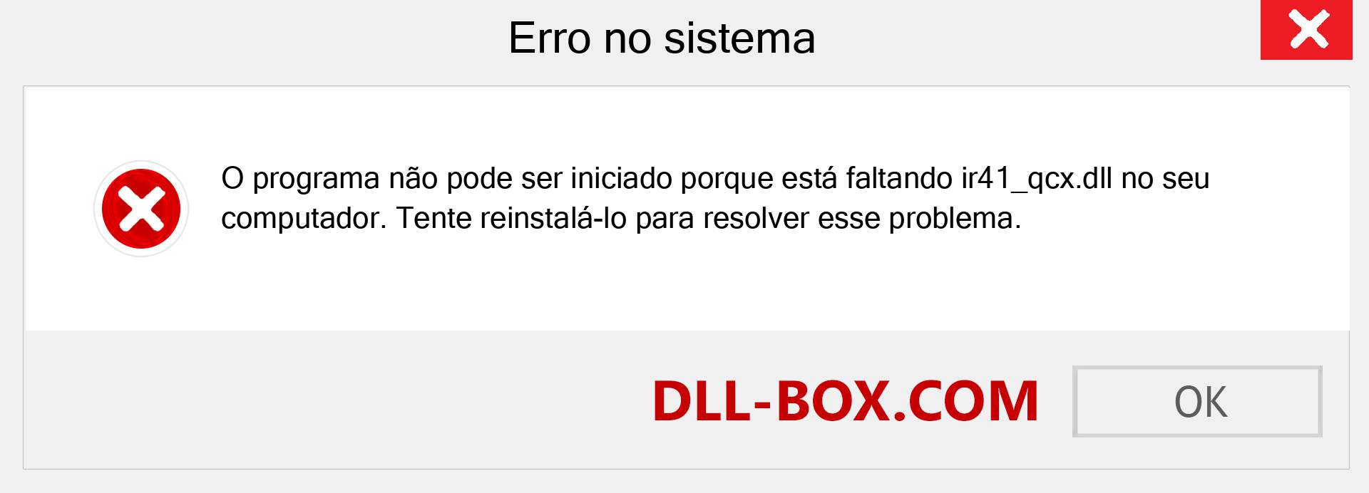 Arquivo ir41_qcx.dll ausente ?. Download para Windows 7, 8, 10 - Correção de erro ausente ir41_qcx dll no Windows, fotos, imagens